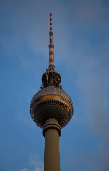 Torre Televisión Mitte Berlin Atardecer — Foto de Stock