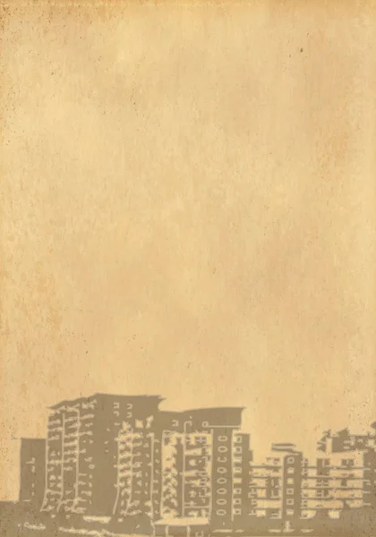 Grunge Image Des Stadtbildes Aus Altem Papier — Stockfoto