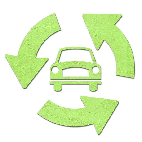 Samochód Znakiem Recyklingu Ilustracja — Zdjęcie stockowe