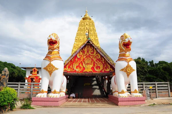 Wangwiwegaram Temple Golden Pagoda Indian Style West Thailand — Stock Photo, Image