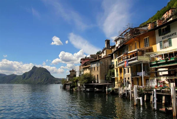 Gandria Aan Het Meer Van Lugano — Stockfoto