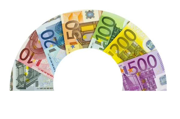 Wykres Kołowy Banknotami Euro — Zdjęcie stockowe