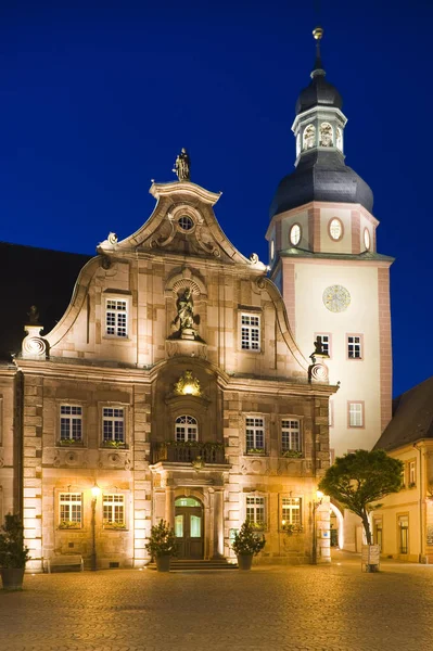 Marktplatz Mit Rathaus Und Rathaussturm Ettlingen Schwarzwald Baden Württemberg Deutschland — Stockfoto