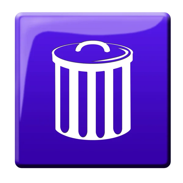 Trash Button Garbage Can — Stock Photo, Image