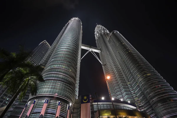 Petronas Towers Night Kuala Lumpur City — ストック写真
