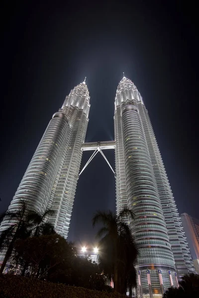 Petronas Towers Night Kuala Lumpur City — 图库照片