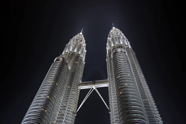 Wieże Petronas Nocy Miasto Kuala Lumpur — Zdjęcie stockowe