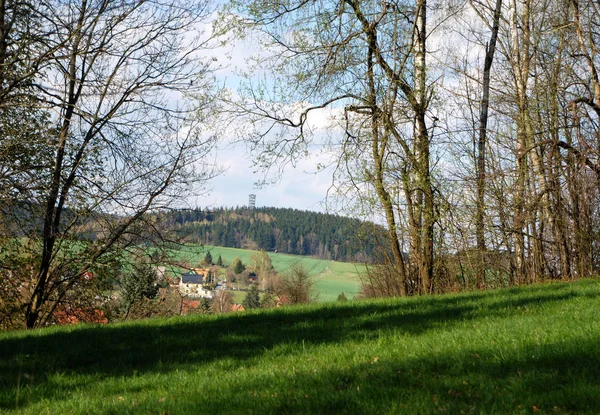 Uitzicht Het Hinterhermsdorf — Stockfoto