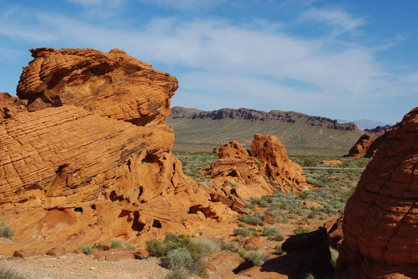 Oranžové Skály Ohnivé Údolí Nevada — Stock fotografie