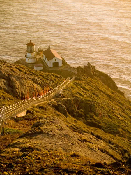 Maják Point Reyes Kalifornie Při Západu Slunce — Stock fotografie