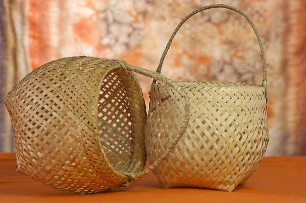 Some Wicker Baskets Different Shapes Sizes — Stock Photo, Image
