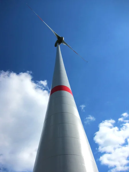Produkcja Energii Turbina Wiatrowa Energia Wiatrowa — Zdjęcie stockowe