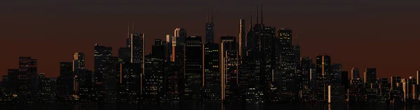 Die Skyline Einer Imaginierten Großstadt — Stockfoto