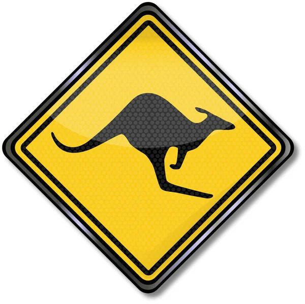 Vägskylt Australien Och Känguru — Stockfoto