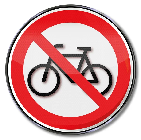 Förbud Mot Vägmärken För Cyklar — Stockfoto