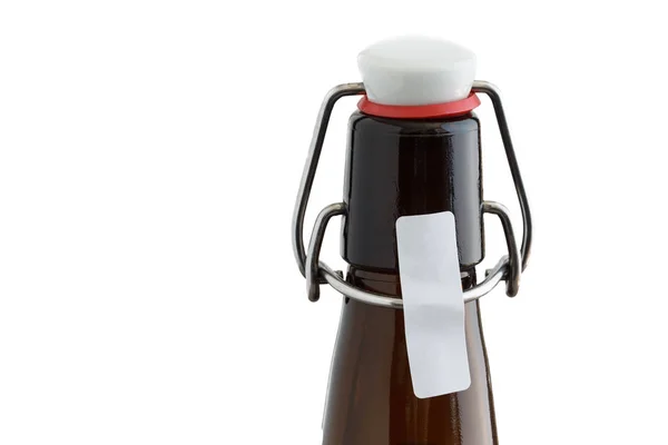 Botellas Cerveza Exentas Color Marrón Con Una Tapa Giratoria — Foto de Stock