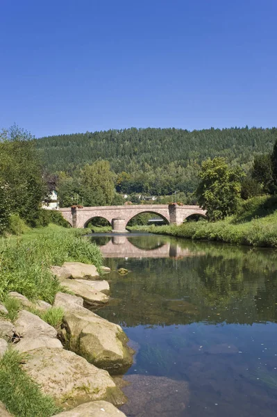 Kirsauer Köprüsü Nagold Nehri Üzerinde Hirsau Kara Orman Baden Wuerttemberg — Stok fotoğraf