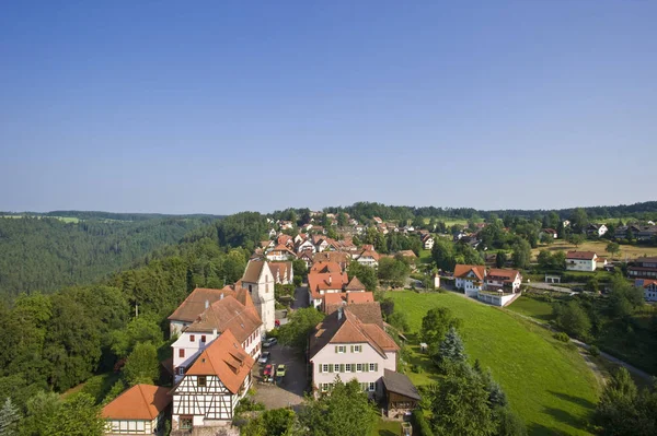 Panorama Las Ruinas Del Castillo Zavelstein Zavelstein Abajo Mal Teinach —  Fotos de Stock