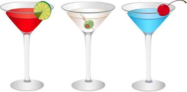 Koktajle Szklance Martini — Zdjęcie stockowe