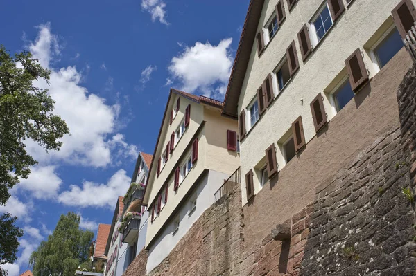 Casas Schlosssteige Berneck Floresta Negra Baden Wuerttemberg Alemanha Europa — Fotografia de Stock