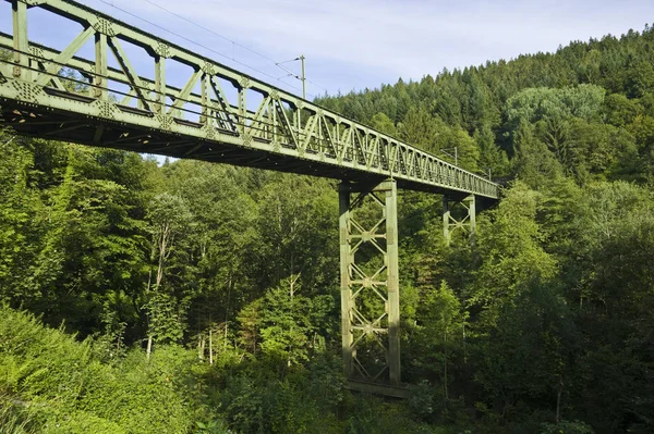Murgtal Forbach Black Forest Baden Wuerttemberg Germany Europe的铁路桥 — 图库照片
