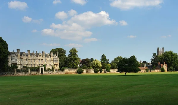 Vista Panorâmica Incluindo Faculdade Merton Parque Oxford Inglaterra Hora Verão — Fotografia de Stock