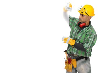 Constructor worker isolated in white clipart