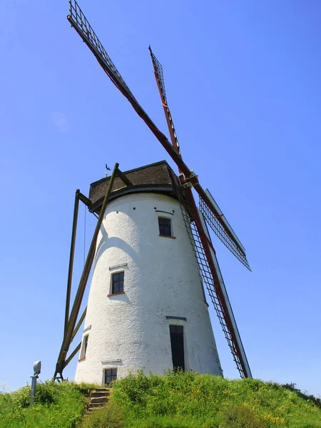 Vue Panoramique Paysage Avec Bâtiment Moulin Vent — Photo