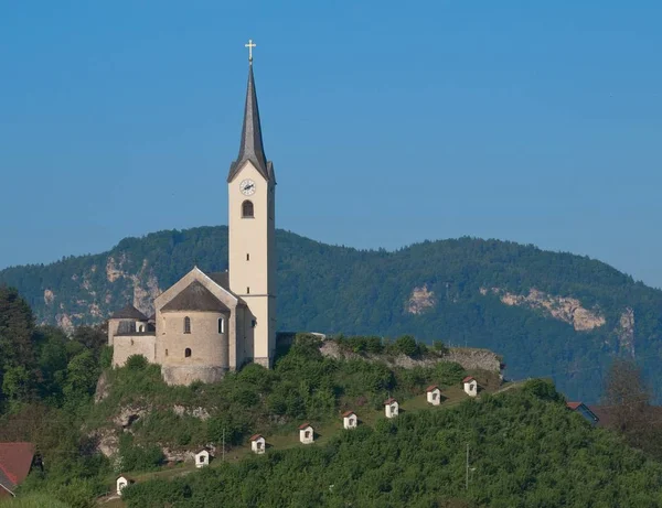 Kyrkan John Döparen Italienska Alperna — Stockfoto