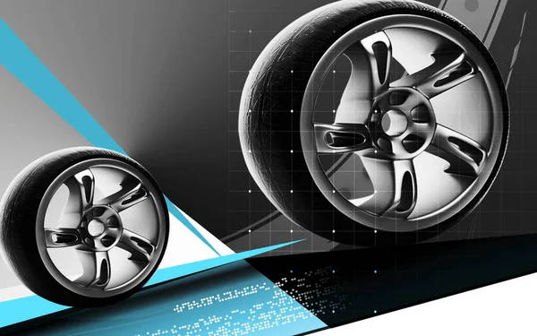 Digital Illustration Alloy Wheel Colour Background — 图库照片