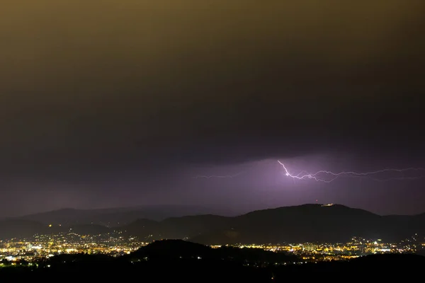 Tempestade Relâmpago Chuva Pesada — Fotografia de Stock