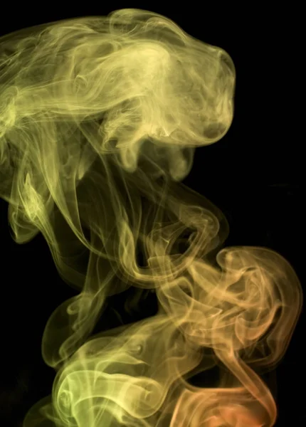 Abstract Picture Showing Some Multicolored Smoke Black Back — Stock Photo, Image
