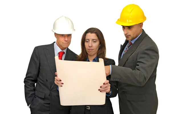 Equipo Hombre Negocios Aislado Blanco — Foto de Stock