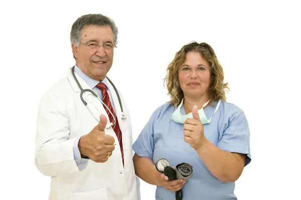 Doktorlar Beyazlar Içinde Izole Edilmiş — Stok fotoğraf