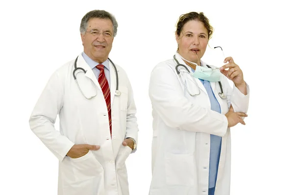 Doctors Team Isolated White — Stock Photo, Image