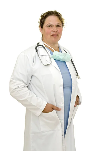 Woman Doctor Isolated White Stock Image
