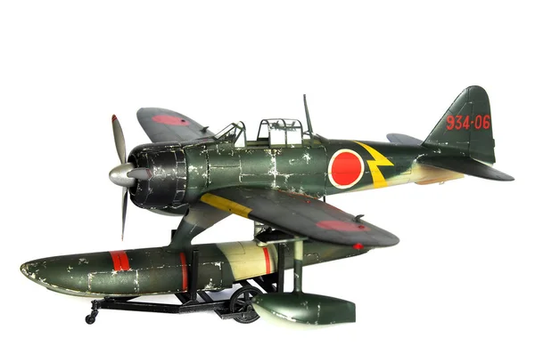 Modelbouwpakket Van Een Japans Jager Uit Tweede Wereldoorlog Rufe Geïsoleerd — Stockfoto