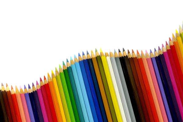 Crayons Couleur Fond Isolé Blanc — Photo