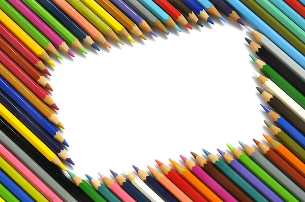 Crayons Couleur Fond Isolé Blanc — Photo