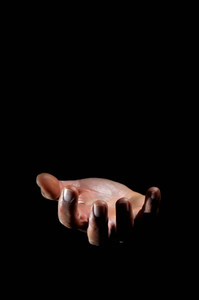Human Hand Isolated Black Background — Stock Photo, Image