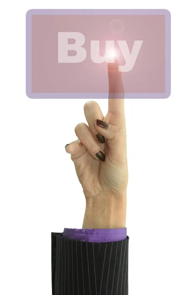Hand Pointing Isolated White — Stock Photo, Image