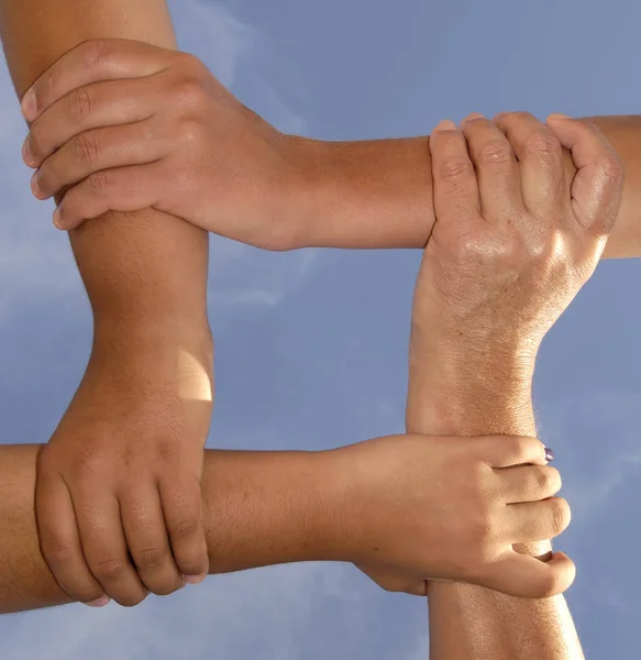 Hands Forming Unbreakable Chain — Stock Photo, Image