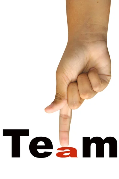 Hand Team Word Isolated White — Stock Photo, Image