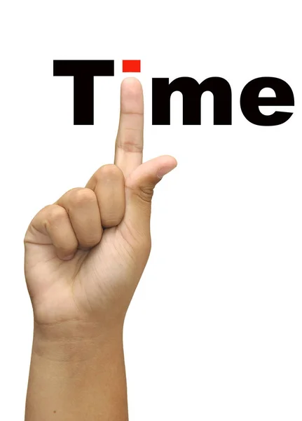 Hand Time Word Isolated White — Stock Photo, Image