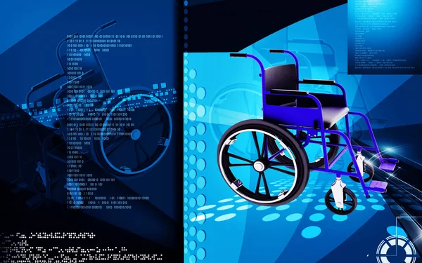 Digital Illustration Wheel Chair Colour Background — 스톡 사진