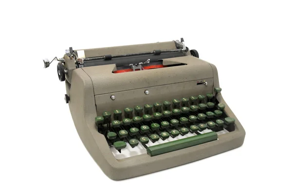 Very Old Typewriter Isolated White — ストック写真