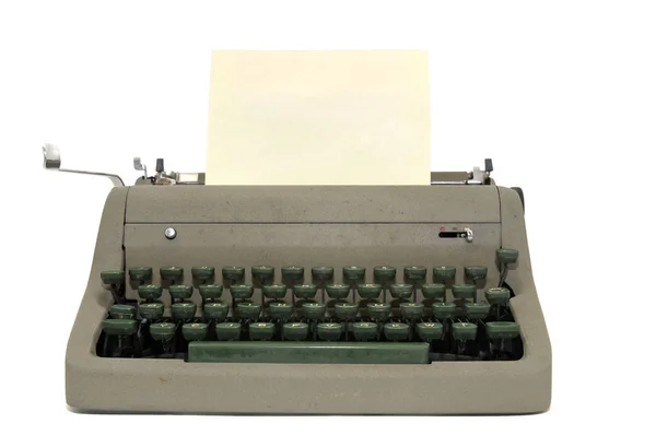 Máquina Escrever Muito Antiga Isolada Branco — Fotografia de Stock