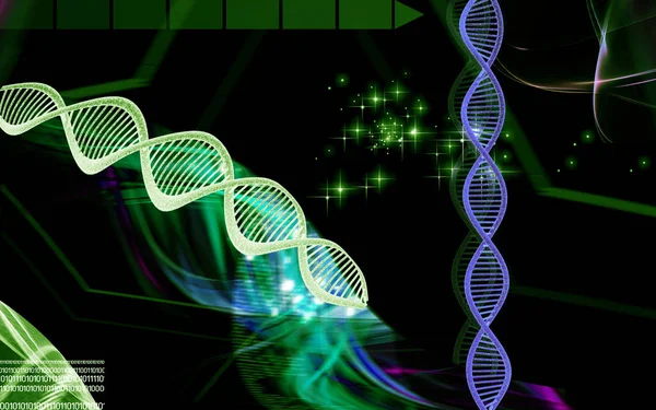 Digital Illustration Dna Structure Colour Background — Stock Photo, Image