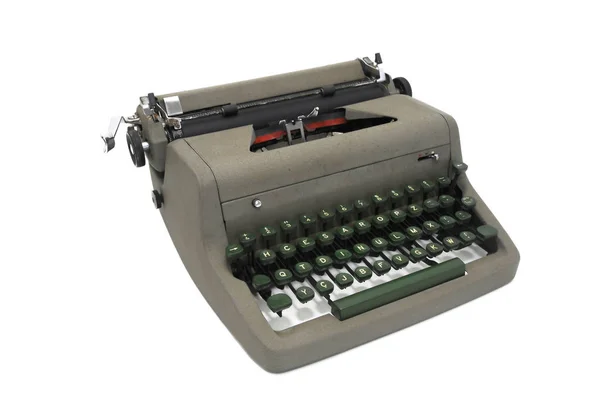 Very Old Typewriter Isolated White — Stock Photo, Image