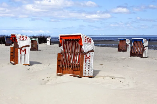 Krzesło Plażowe Cuxhaven — Zdjęcie stockowe